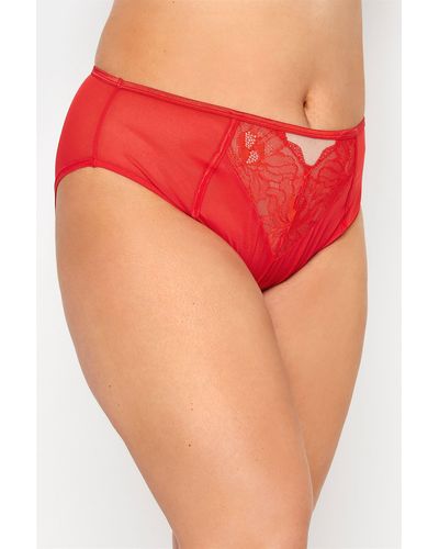 Yours Lace Full Briefs - Red