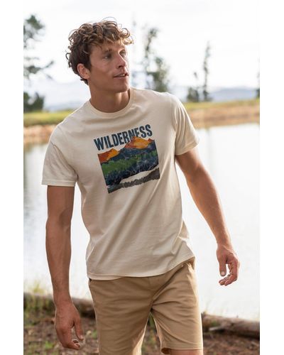 Mountain Warehouse Wilderness T-shirt Organic Cotton Tee Short Sleeve Top - Natural