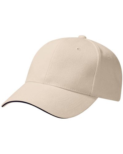 BEECHFIELD® Pro-style Heavy Brushed Cotton Baseball Cap Headwear - Natural