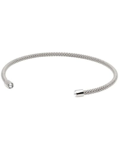 Pure Luxuries Gift Packaged 'gretel' 925 Silver & Cubic Zirconia Chainmail Bangle - Metallic