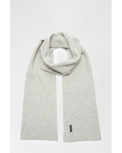 Burton 1904 Grey Wool Blend Scarf With Cashmere