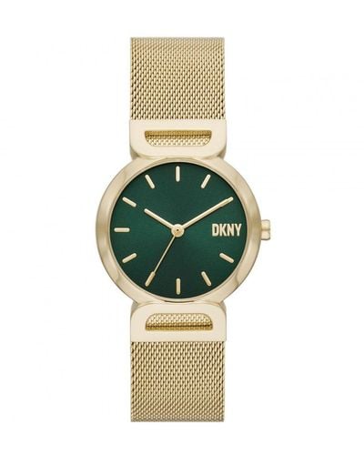 DKNY Gold Plated Stainless Steel Fashion Analogue Quartz Watch - Ny6624 - Green