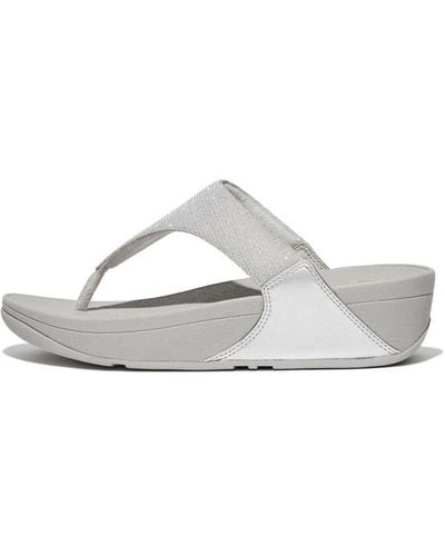 Fitflop Lulu Shimmerlux Toe-post Sandals Silver - White