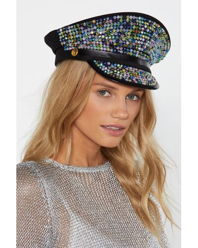 Nasty Gal Party Starter Embellished Hat - Black