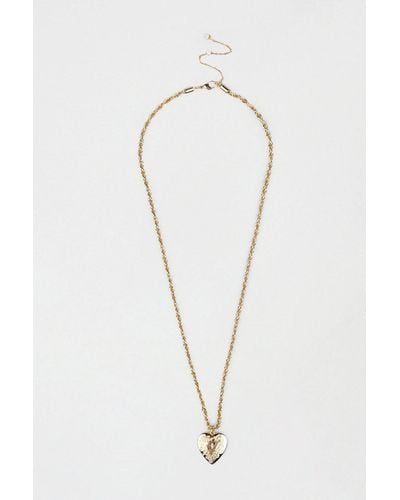 Dorothy Perkins Heart T Bar Chain Necklace - White