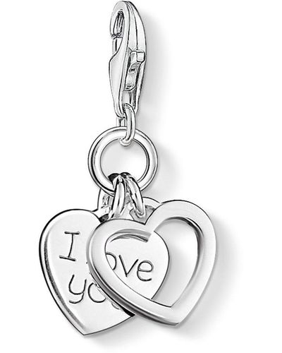 THOMAS SABO Jewellery Charm Club I Love You Charm Sterling Silver Charm - 0852-001-12 - White