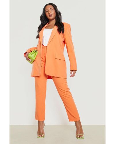 Boohoo Plus Oversized Dad Blazer & Trouser Suits - Orange
