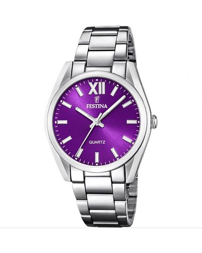 Festina Boyfriend Collection Stainless Steel Classic Quartz Watch - F20622/f - Purple