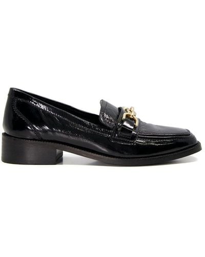 Dune 'greenfield' Leather Loafers - Black