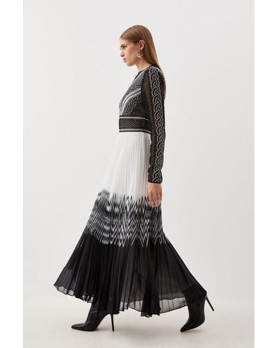 Geo Guipure Metallic Lace Woven Mini Dress