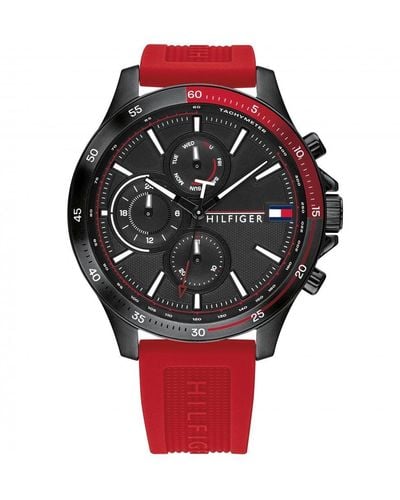 Tommy Hilfiger Bank Stainless Steel Classic Analogue Quartz Watch - 1791722 - Red