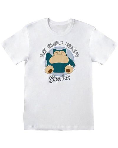 Pokemon Eat Sleep Repeat Snorlax T-shirt - White