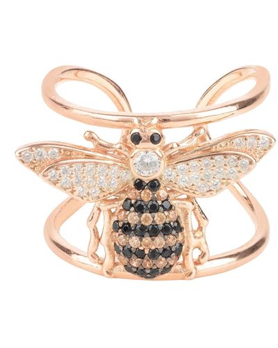 LÁTELITA London Honey Bee Cocktail Ring Adjustable Rosegold - Natural