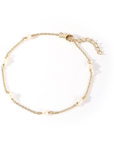 The Fine Collective Gold Plated Freshwater Pearl Bracelet - White