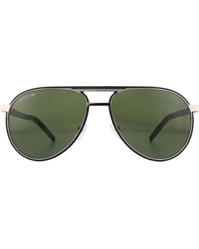 Lacoste Aviator Shiny Grey Grey Sunglasses - Green