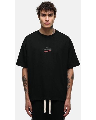Good For Nothing Oversized Cotton Printed Short Sleeve T-shirt - Black