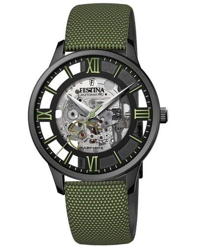 Festina Stainless Steel Classic Analogue Automatic Watch - F20621/4 - Green