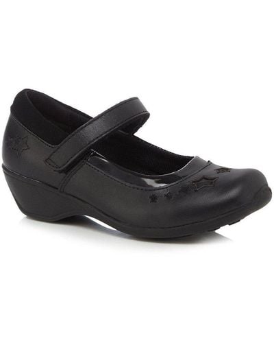 DEBENHAMS Back To School Star Wedge Shoes - Black