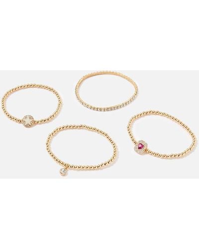 Accessorize New Decadence Stretch Pave Bracelets - Pink