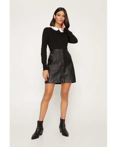 Oasis Lace Collar Jumper - Black