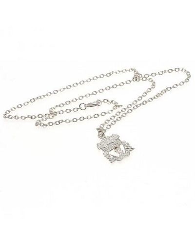 Liverpool Fc Silver Plated Crest Pendant And Chain - White