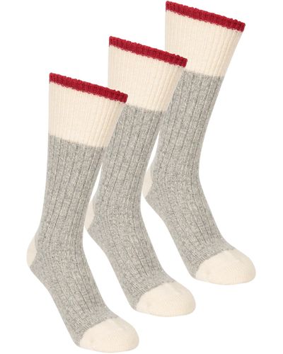 Mountain Warehouse Isowool Chunky Socks 3 Pack Wool Blend Mid Calf - Grey