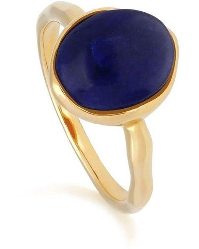 Gemondo Blue Lapis Lazuli Gold Plated Sterling Silver Irregular Ring