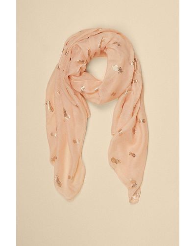 Oasis Foil Pineapple Lightweight Scarf - Natural
