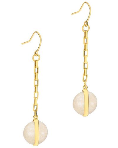 Pure Luxuries Gift Packaged 'perdita' 18ct Gold Plated 925 Silver & Gemstone Earrings - Blue