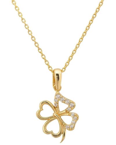 LÁTELITA London Lucky Shamrock Clover Necklace Gold - Metallic