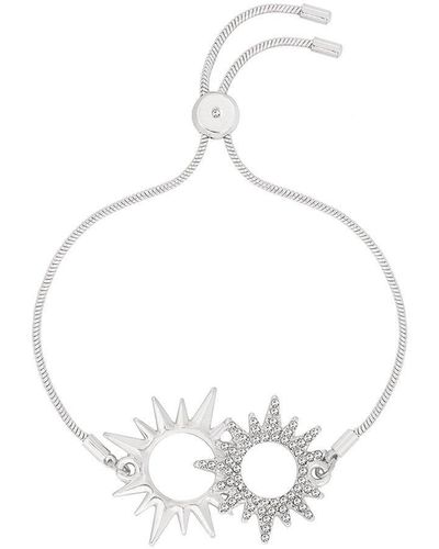Caramel Jewellery London Silver 'helios' Charm Friendship Bracelet - White