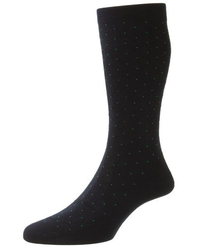 Pantherella Gadsbury Pindot Sock - Black