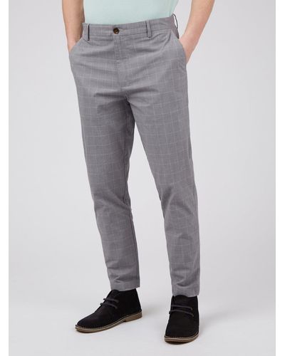 Ben Sherman Heritage Check Slim Taper Trouser - Grey