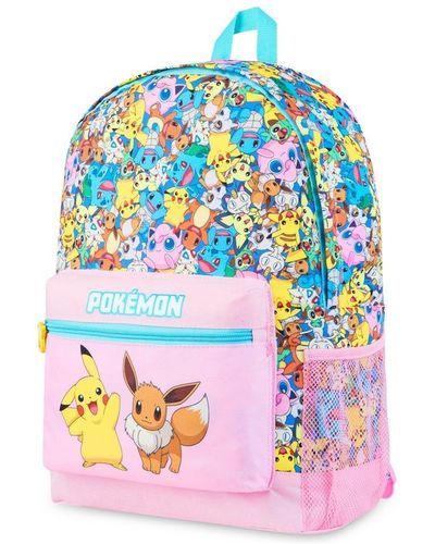 Pokemon Aop School Pink Backpack - Multicolour