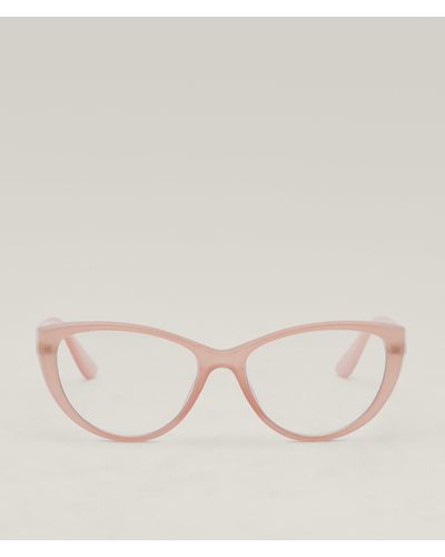 Nasty Gal Pink Frame Blue Light Lense Glasses - Natural
