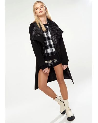 House of Holland Statement Collar Coat In Black