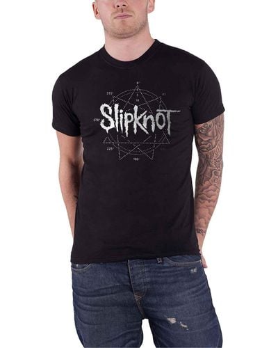 Slipknot 9 Point Star Diamante T Shirt - Blue