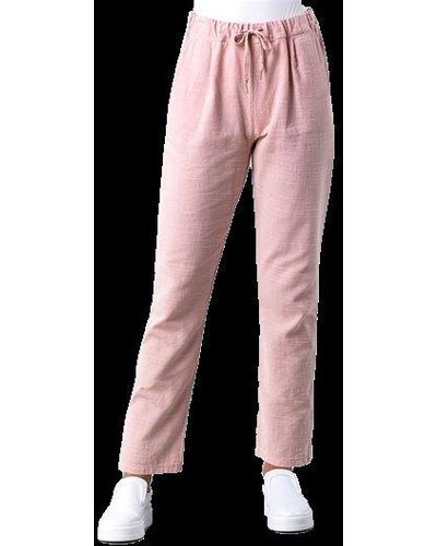 Roman Woven Tie Front Joggers - Pink