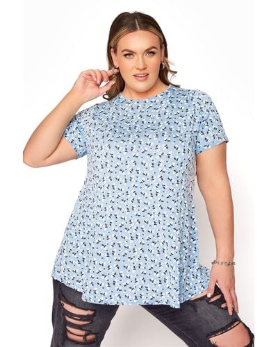 Yours Printed Swing Top - Blue