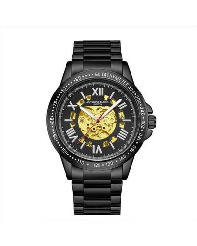 Anthony James Hand Assembled Limited Edition Techtonic Automatic Watch - Black
