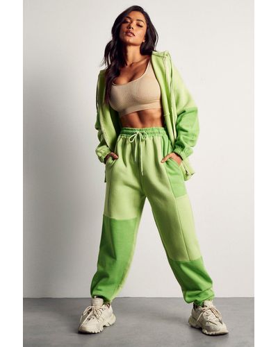 MissPap Oversized Contrast Joggers - Green