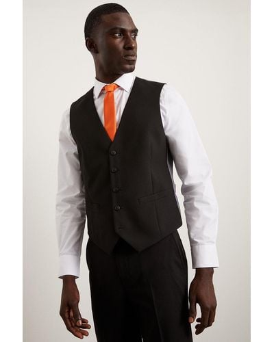 Burton Slim Fit Black Essential Suit Waistcoat