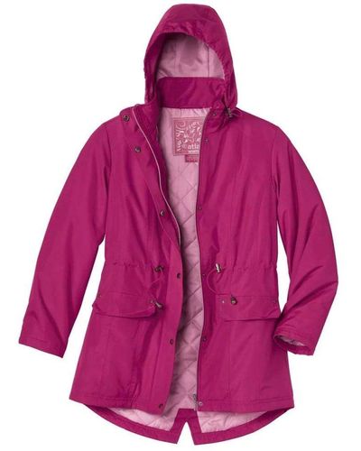 Atlas for women Quilted Water Repellent Hooded Parka - Pink
