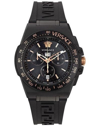 Versace Greca Extreme Chrono Stainless Steel Luxury Quartz Watch - Ve7h00323 - Black