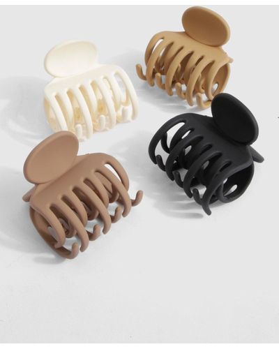 Boohoo 4 Pack Small Claw Clip Pack - Natural