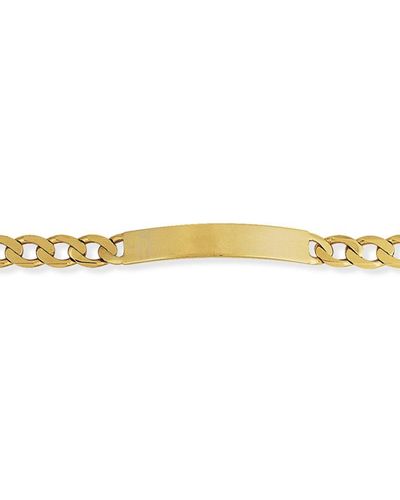 Jewelco London Solid 9ct Gold 7.3mm Identity Curb Id Bracelet 8.25" - Brnr02622-08 - Yellow