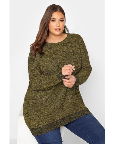 Yours Chunky Knitted Jumper - Green