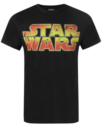 Star Wars Official Distressed Logo T-shirt - Black