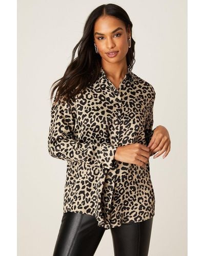 Dorothy Perkins Leopard Print Shirt - Brown