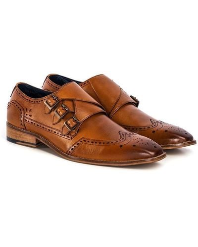 Goodwin Smith Monk Strap Formal Shoes - Brown